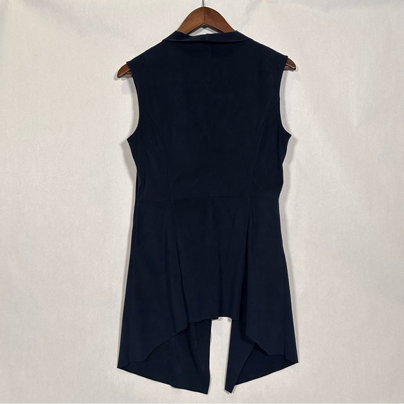 Saks Fifth Avenue Faux Suede Navy Blue Vest - Picture 2 of 8
